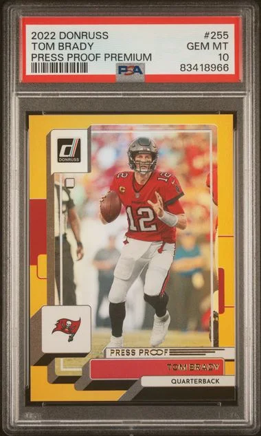 2022 Panini Donruss Tom Brady Press Proof Premium #255 card image