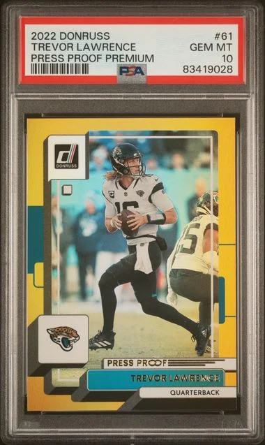 2022 Panini Donruss Trevor Lawrence Press Proof Premium #61 card image