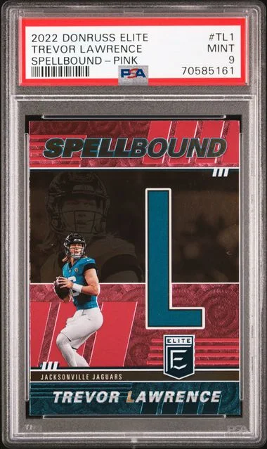 2022 Panini Donruss Trevor Lawrence Elite Spellbound Pink #SB-TL1 card image