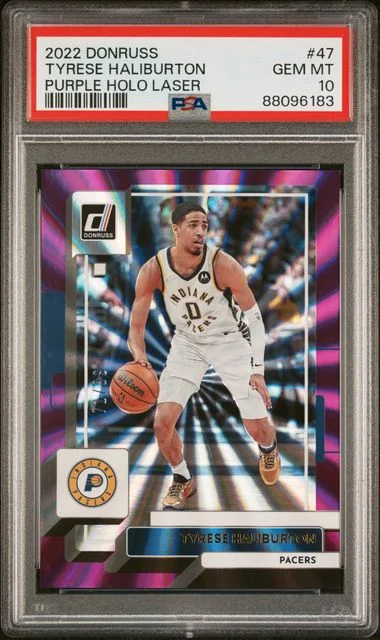 2022 Panini Donruss Tyrese Haliburton Purple Holo Laser #47 card image