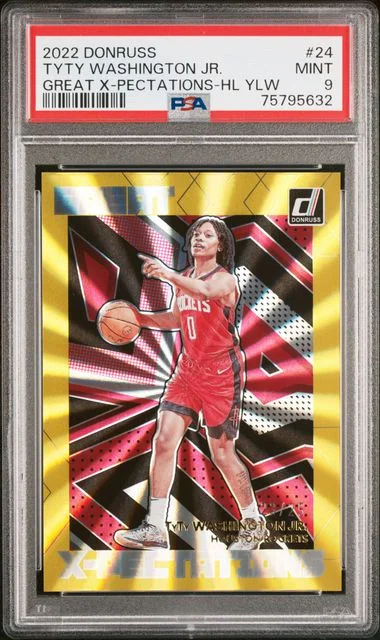 2022 Panini Donruss Tyty Washington Jr. Great X-Pectations Holo Laser Yellow #24 card image
