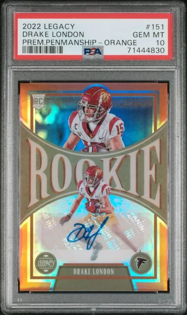 2022 Panini Drake London Legacy Premium Penmanship Orange #151 card image