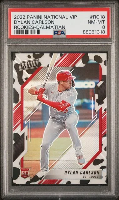 2022 Panini Dylan Carlson National VIP Rookies Dalmatian #RC18 card image