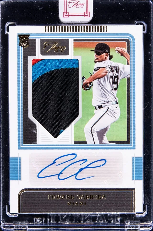2022 Panini Edward Cabrera Three and Two Jersey Autographs Holo Gold #108 card image