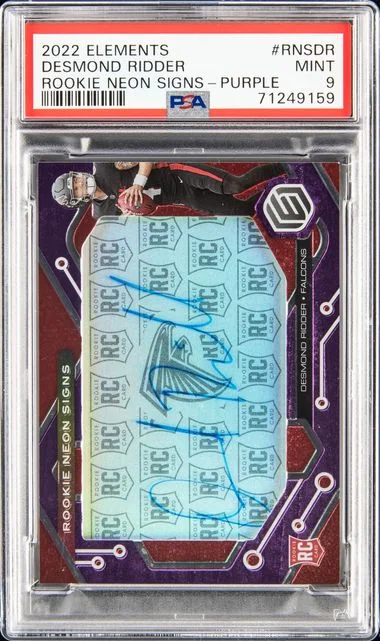 2022 Panini Elements Neon Signs Purple Rnsdr Desmond Ridder #no-number card image