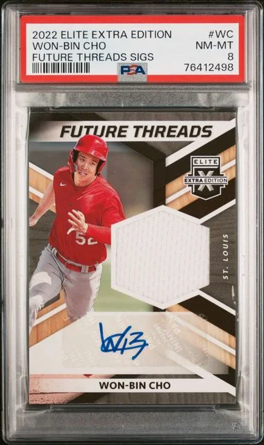 2022 Panini Elite Extra Edition Future Threads Signatures Wc Won-Bin Cho #no-number card image