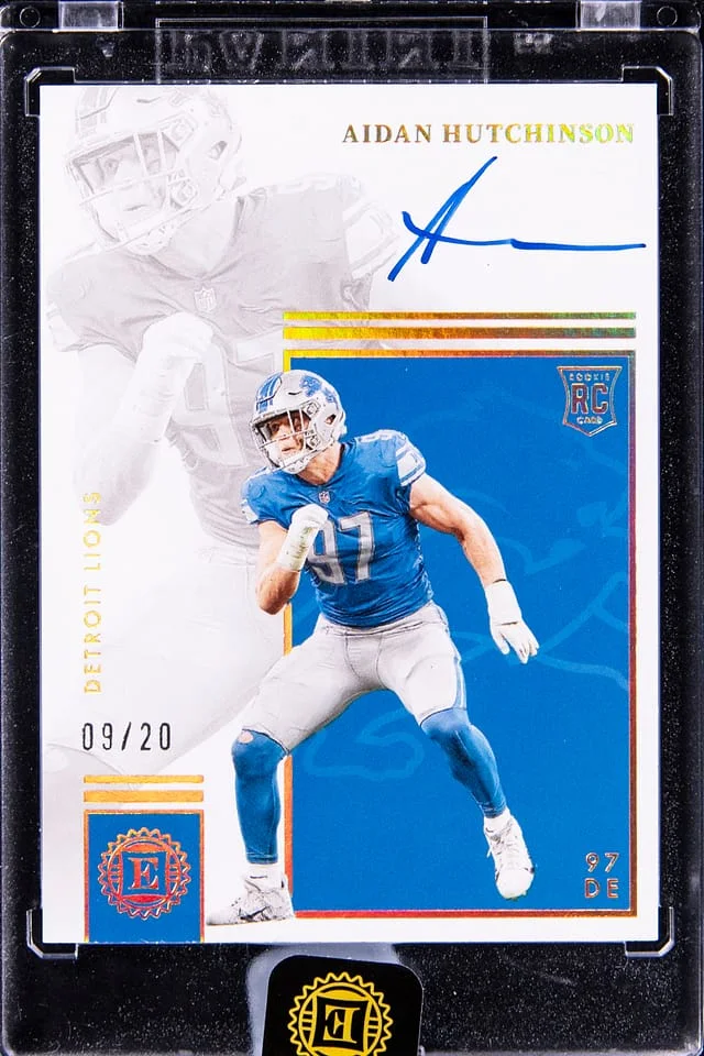2022 Panini Encased Aidan Hutchinson Autographs Gold #110 card image