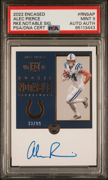 2022 Panini Encased Alec Pierce Notable Signatures #RNSAP card image