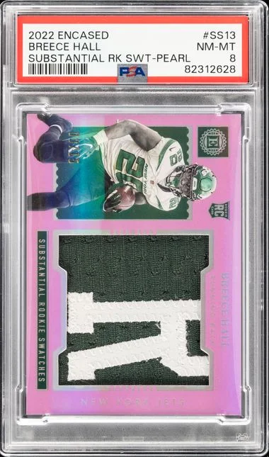 2022 Panini Encased Breece Hall Substantial Swatches Pearl #SS13 card image