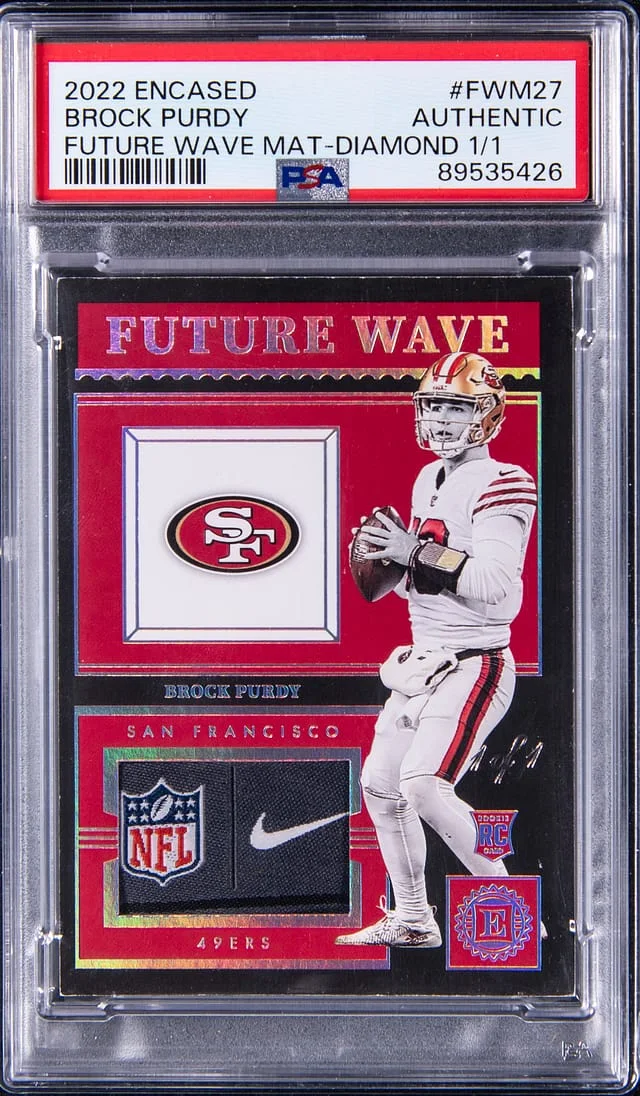 2022 Panini Encased Brock Purdy Future Wave Material Diamond #FWM-27 card image