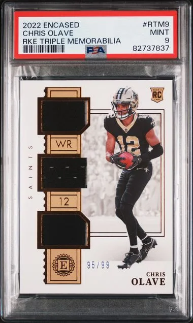 2022 Panini Encased Chris Olave Triple Memorabilia #Rtm9 card image