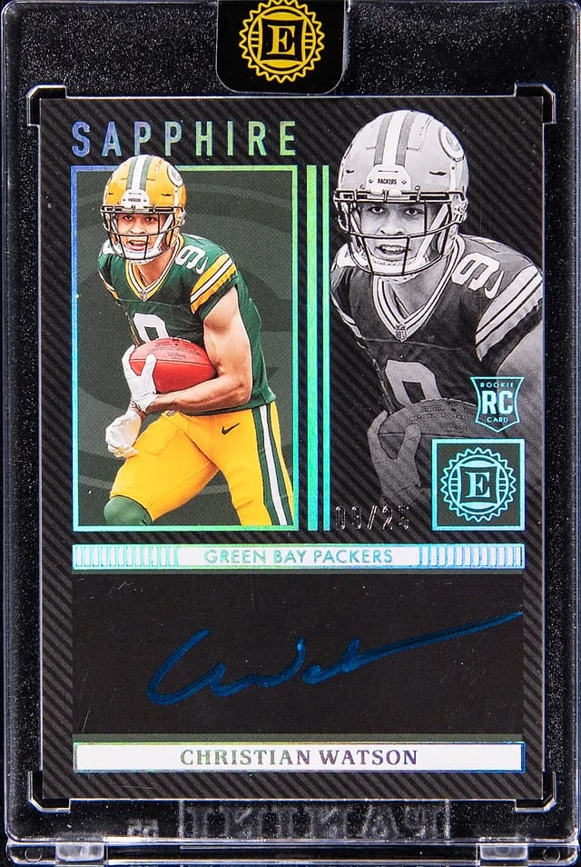 2022 Panini Encased Christian Watson Sapphire Signatures #SS-CW card image