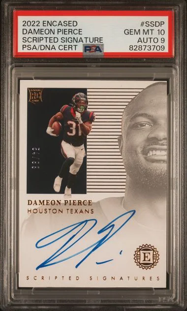 2022 Panini Encased Dameon Pierce Scripted Signatures #SSDP card image