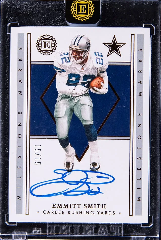 2022 Panini Encased Emmitt Smith Miletone Marks #MM-ES card image
