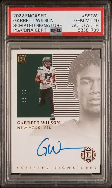 2022 Panini Encased Garrett Wilson Scripted Signatures #SS-GW card image