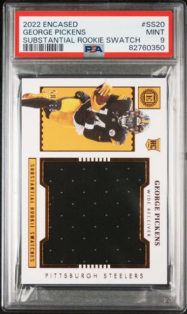 2022 Panini Encased George Pickens Substantial Swatches Sapphire #Ss20 card image