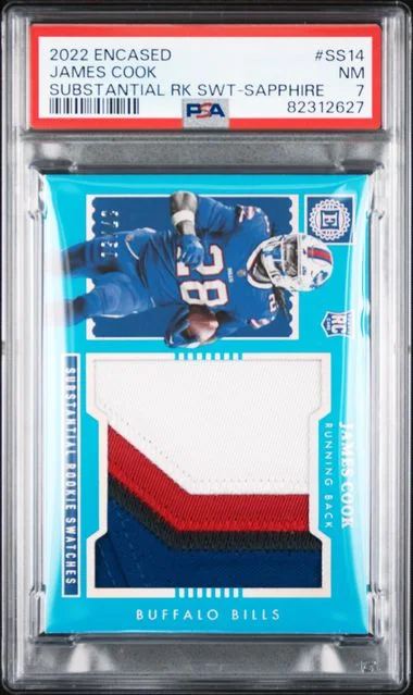 2022 Panini Encased James Cook Substantial Swatches Sapphire #Ss14 card image