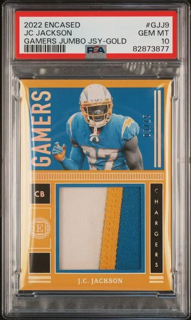 2022 Panini Encased Jc Jackson Gamers Jumbo Jerseys Gold #GJJ9 card image