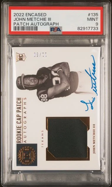 2022 Panini Encased John Metchie III Patch Autograph #135 card image