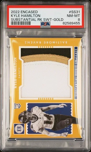 2022 Panini Encased Kyle Hamilton Substantial Swatches Gold #SS31 card image