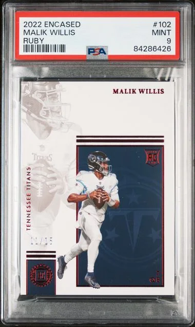 2022 Panini Encased Malik Willis Ruby #102 card image