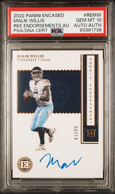 2022 Panini Encased Malik Willis Endorsements Autographs #REMW card image