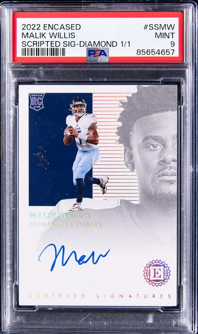 2022 Panini Encased Malik Willis Scripted Signatures Diamond #SS-MW card image
