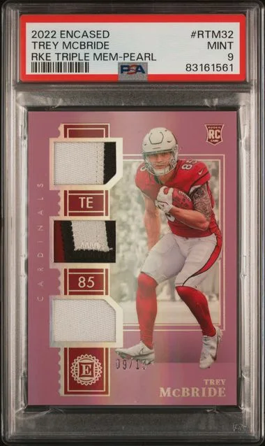 2022 Panini Encased Trey Mcbride Triple Memorabilia Pearl #Rtm32 card image