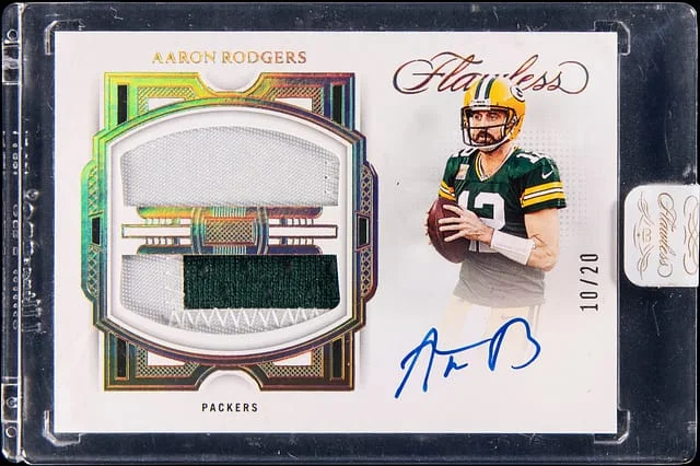 2022 Panini Flawless Aaron Rodgers Dual Patch Autographs #DPA-AR card image