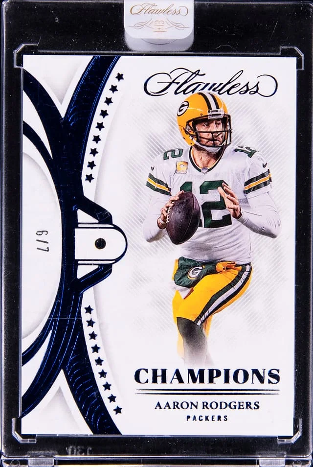 2022 Panini Flawless Aaron Rodgers Super Bowl Champions Sapphire #SBC-3 card image