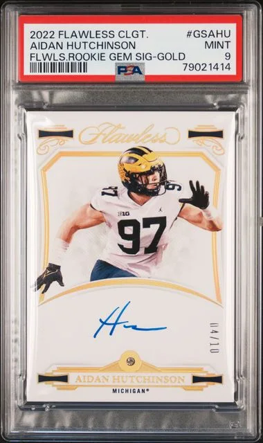 2022 Panini Flawless Aidan Hutchinson Collegiate Flawless Gem Signature Gold #GS-AHU card image