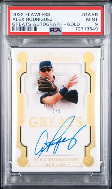 2022 Panini Flawless Alex Rodriguez Greats Autographs Gold #GA-AR card image