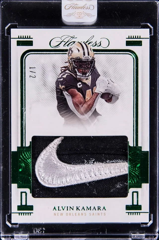 2022 Panini Flawless Alvin Kamara Swatches Emerald #FS-AK card image