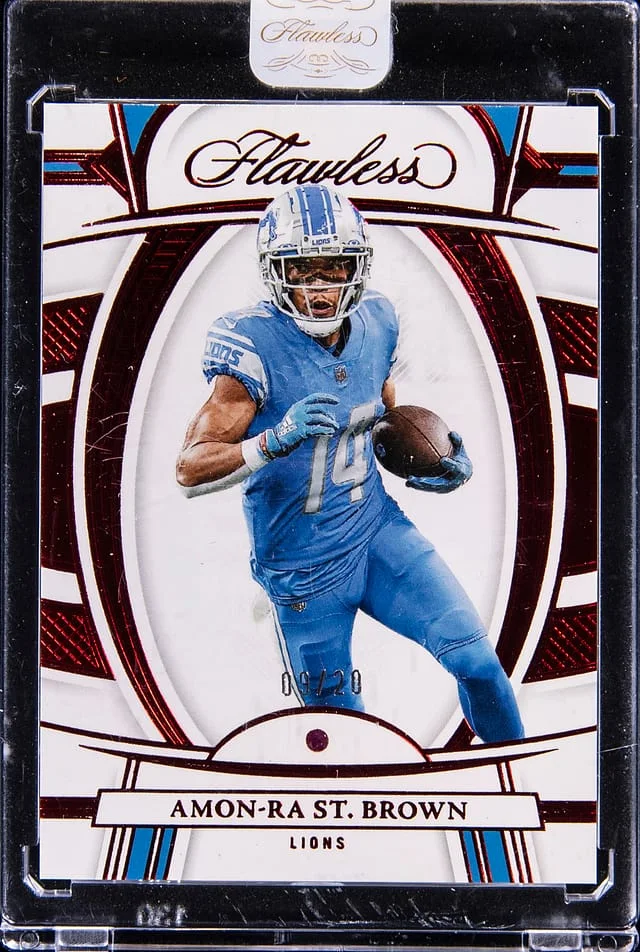 2022 Panini Flawless Amon-Ra St. Brown Ruby #22 card image