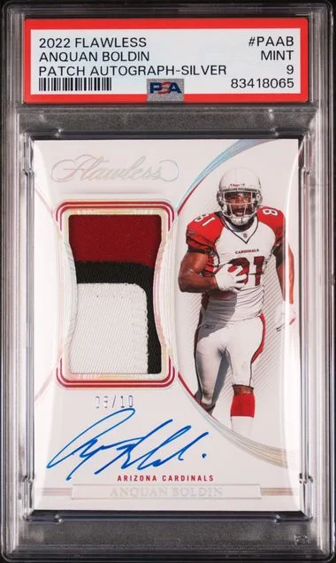 2022 Panini Flawless Anquan Boldin Patch Autographs Silver #PAAB card image