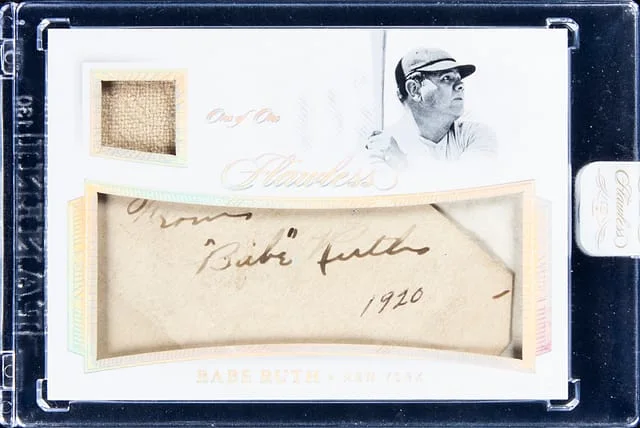 2022 Panini Flawless Babe Ruth Material Cuts #FMC-BR card image