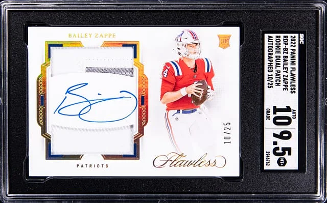 2022 Panini Flawless Bailey Zappe Patch Autographed #RDP-BZ card image