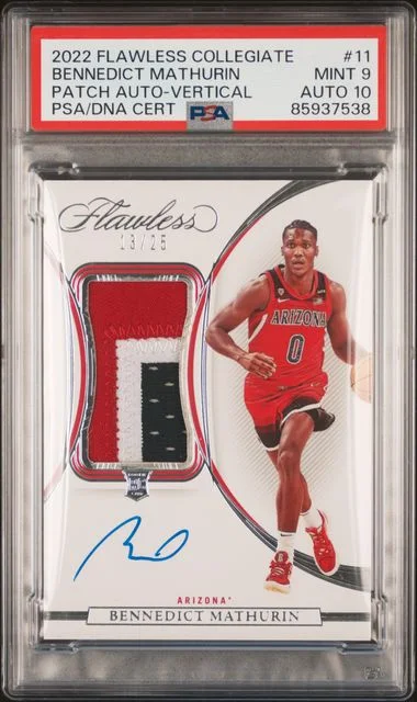 2022 Panini Flawless Bennedict Mathurin Collegiate Patch Autographs-Vertical #11 card image