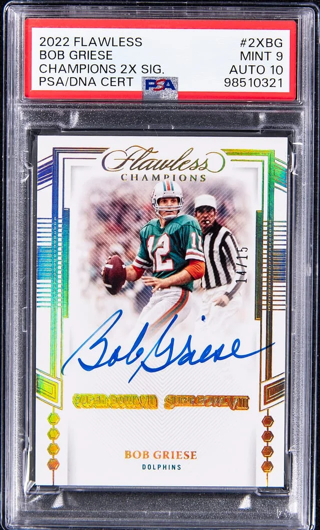 2022 Panini Flawless Bob Griese Champions 2X Signatures #2XBG card image