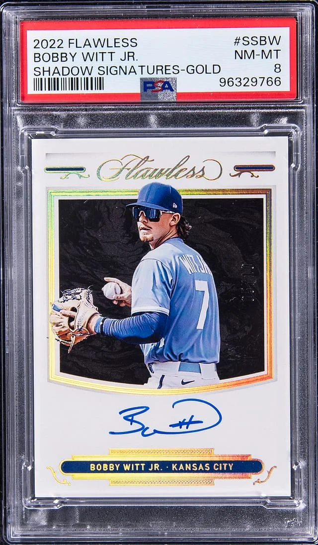 2022 Panini Flawless Bobby Witt Jr. Shadow Signatures Gold #SS-BW card image