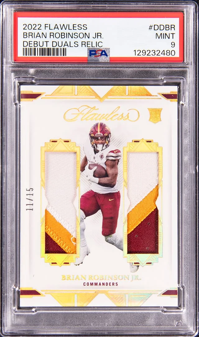 2022 Panini Flawless Brian Robinson Jr. Debut Duals Relic #DD-BR card image