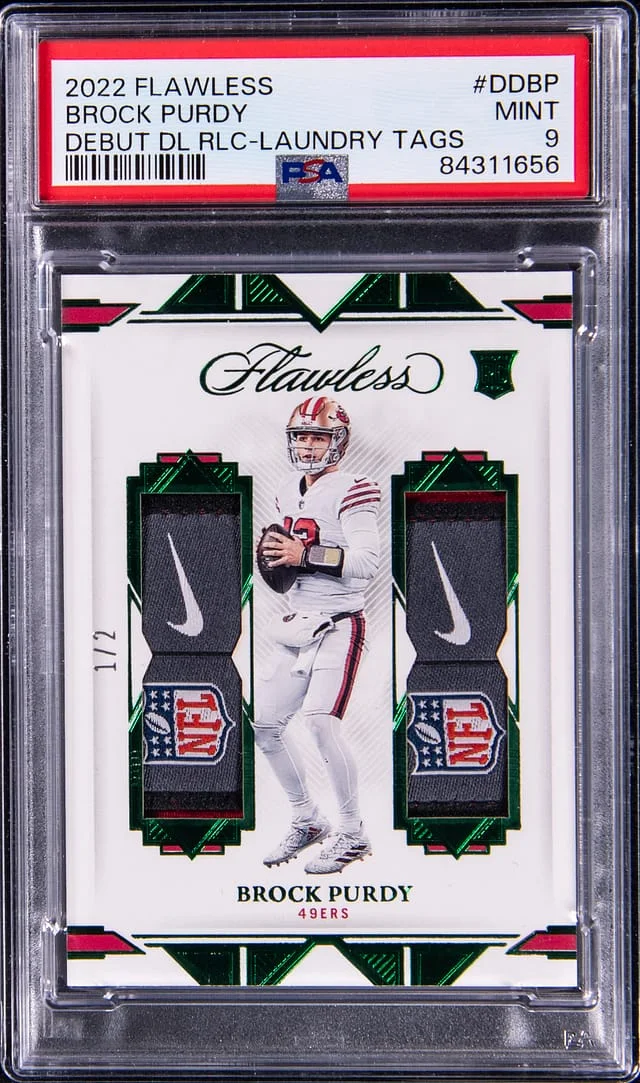 2022 Panini Flawless Brock Purdy Debut Dual Relics Laundry Tags #DD-BP card image