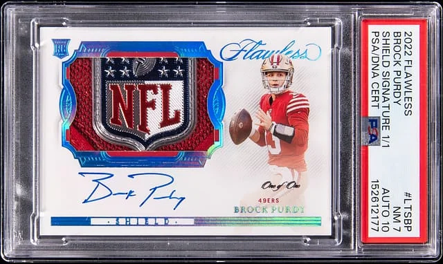 2022 Panini Flawless Brock Purdy Shield Signatures #LTS-BP card image