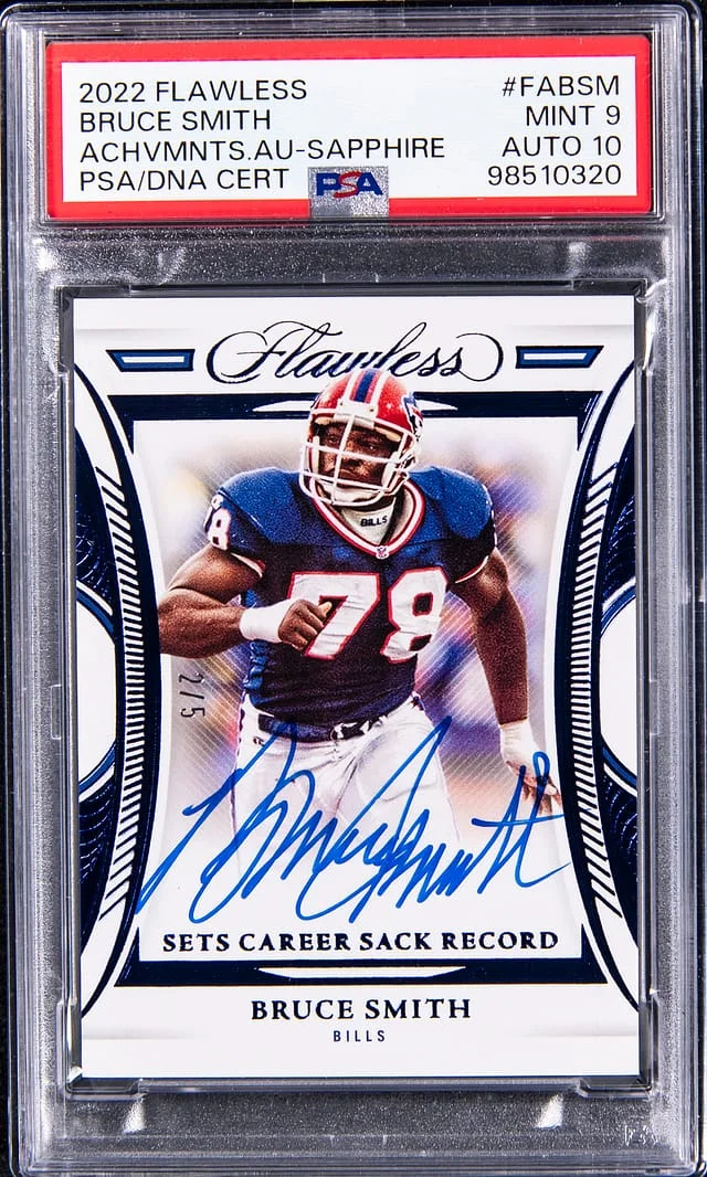 2022 Panini Flawless Bruce Smith Achievements Autographs-Sapphire #FABSM card image