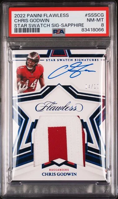 2022 Panini Flawless Chris Godwin Star Swatch Signatures Sapphire #SSSCG card image