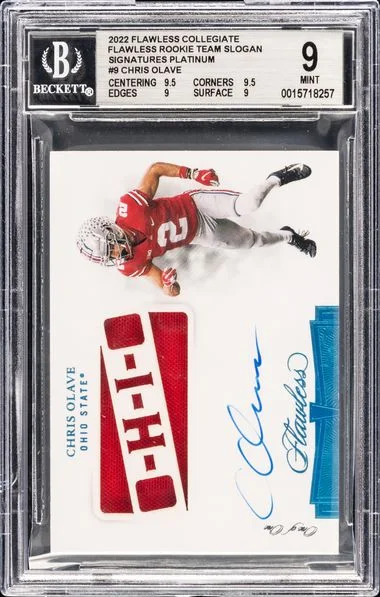 2022 Panini Flawless Chris Olave Collegiate Flawless Team Slogan Signature Platinum #SLO-COL card image