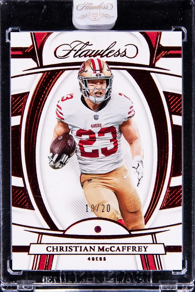 2022 Panini Flawless Christian McCaffrey Ruby #62 card image