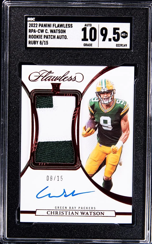 2022 Panini Flawless Christian Watson Ruby #RPA-CW card image