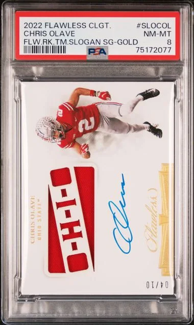 2022 Panini Flawless Collegiate Flawless Team Slogan Signatures Gold Slocol Chris Olave #no-number card image