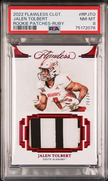 2022 Panini Flawless Collegiate Patches Ruby Rpjto Jalen Tolbert #no-number card image
